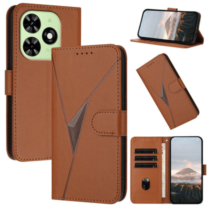 For Tecno Spark Go 2024 Triangle Pattern Buckle Clasp Leather Phone Case(Brown) by buy2fix