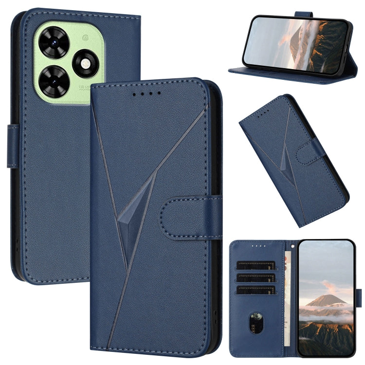 For Tecno Spark Go 2024 Triangle Pattern Buckle Clasp Leather Phone Case(Royal Blue) by buy2fix
