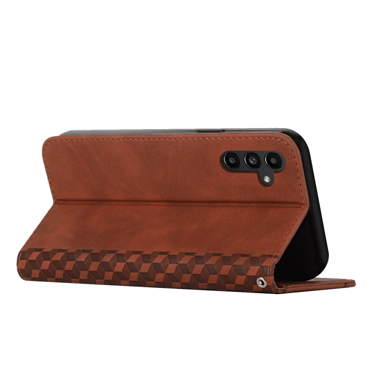 For Samsung Galaxy S25 / S24 5G Diamond Splicing Skin Feel Magnetic Leather Phone Case(Brown) by buy2fix