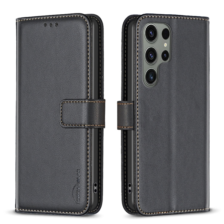 For Samsung Galaxy S25 Ultra 5G Magnetic Buckle Leather Phone Case(Black) by buy2fix