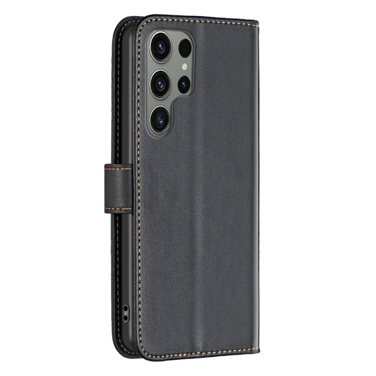 For Samsung Galaxy S25 Ultra 5G Magnetic Buckle Leather Phone Case(Black) by buy2fix