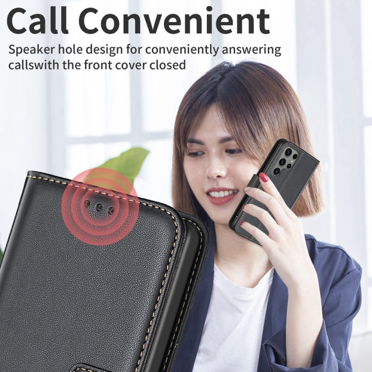 For Samsung Galaxy S25 Ultra 5G Magnetic Buckle Leather Phone Case(Black) by buy2fix