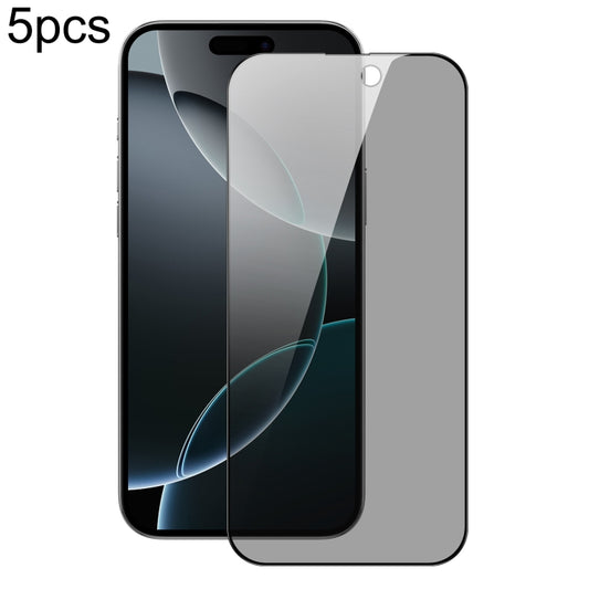 For iPhone 16 Pro 5pcs DUX DUCIS 0.33mm 9H High Aluminum Anti-spy HD Tempered Glass Film by DUX DUCIS