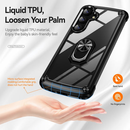 For Samsung Galaxy S25+ 5G TPU + PC Lens Protection Phone Case with Ring Holder(Black) by buy2fix