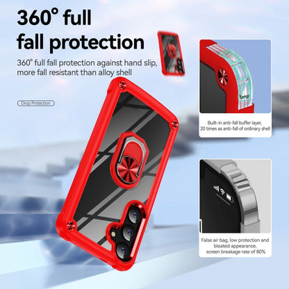 For Samsung Galaxy S25+ 5G TPU + PC Lens Protection Phone Case with Ring Holder(Red) by buy2fix