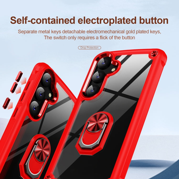 For Samsung Galaxy S25+ 5G TPU + PC Lens Protection Phone Case with Ring Holder(Red) by buy2fix