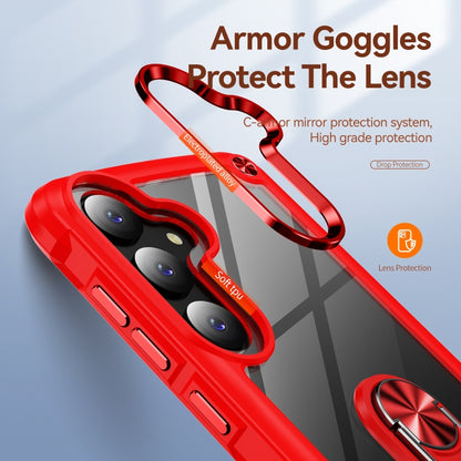 For Samsung Galaxy S25+ 5G TPU + PC Lens Protection Phone Case with Ring Holder(Red) by buy2fix