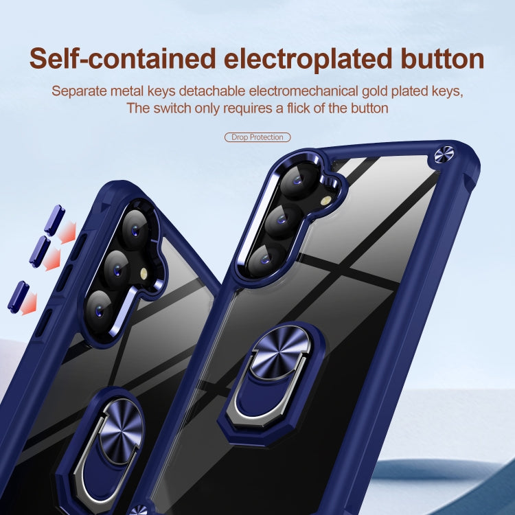 For Samsung Galaxy S25+ 5G TPU + PC Lens Protection Phone Case with Ring Holder(Blue) by buy2fix