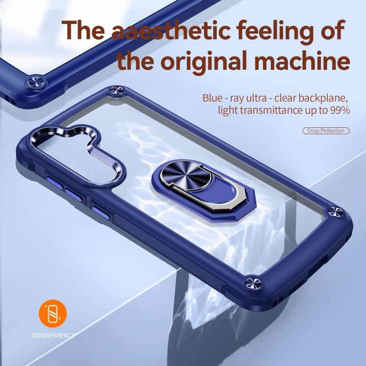 For Samsung Galaxy S25+ 5G TPU + PC Lens Protection Phone Case with Ring Holder(Blue) by buy2fix