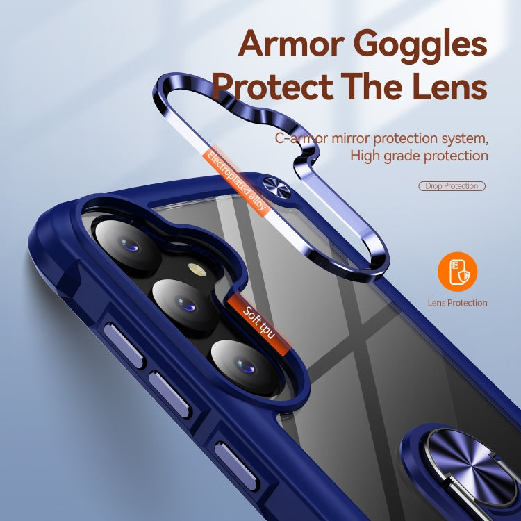 For Samsung Galaxy S25+ 5G TPU + PC Lens Protection Phone Case with Ring Holder(Blue) by buy2fix