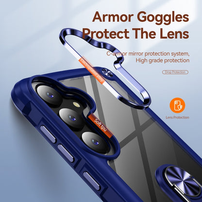 For Samsung Galaxy S25+ 5G TPU + PC Lens Protection Phone Case with Ring Holder(Blue) by buy2fix