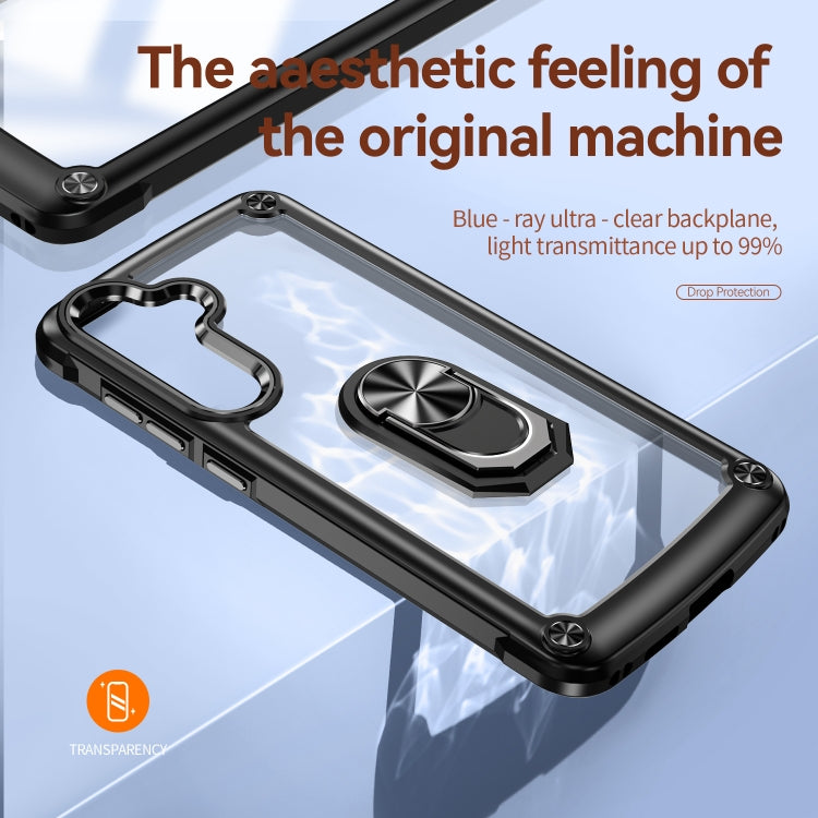 For Samsung Galaxy S25 5G TPU + PC Lens Protection Phone Case with Ring Holder(Black) by buy2fix