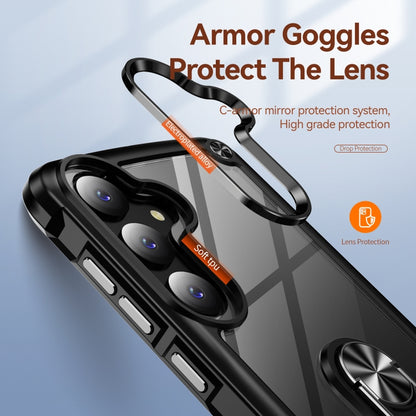 For Samsung Galaxy S25 5G TPU + PC Lens Protection Phone Case with Ring Holder(Black) by buy2fix