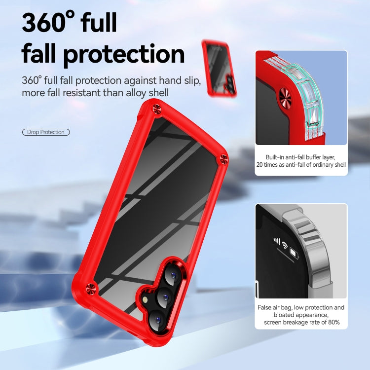 For Samsung Galaxy S25 5G TPU + PC Lens Protection Phone Case(Red) - Galaxy S25 5G Cases by buy2fix | Online Shopping UK | buy2fix