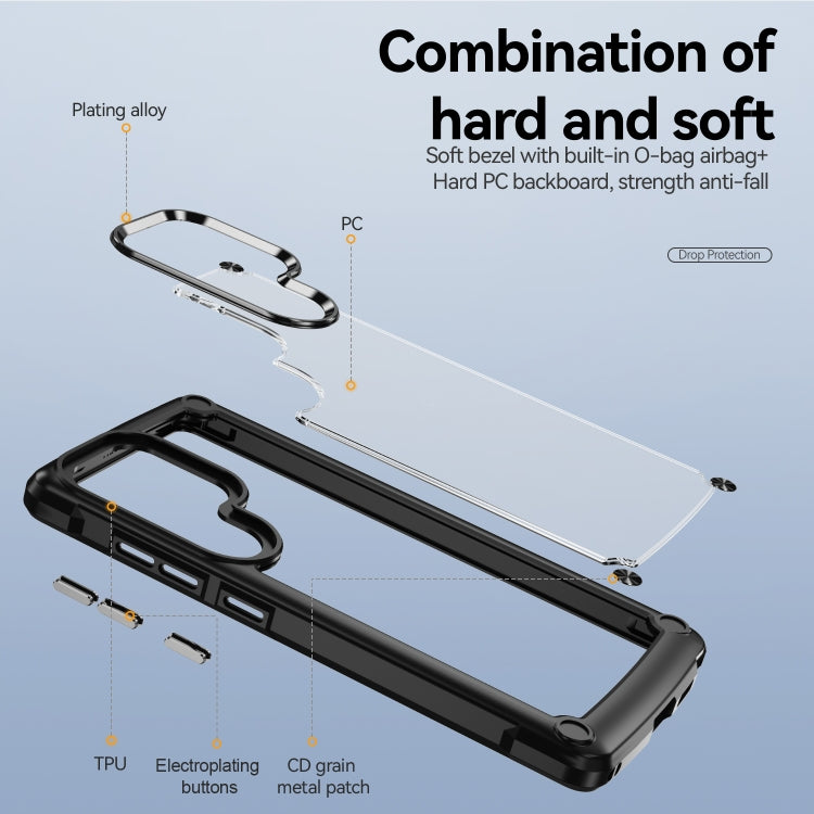 For Samsung Galaxy S25 Ultra 5G TPU + PC Lens Protection Phone Case(Black) by buy2fix