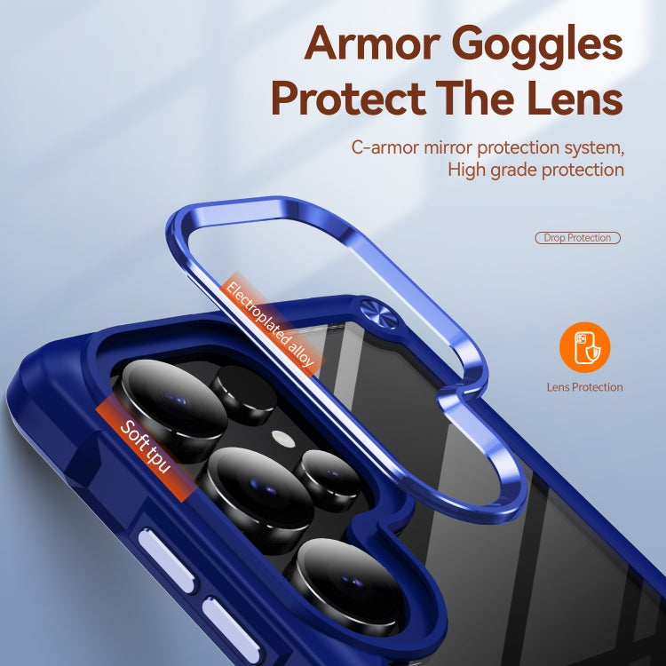 For Samsung Galaxy S25 Ultra 5G TPU + PC Lens Protection Phone Case(Blue) by buy2fix