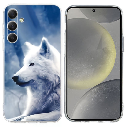 For Samsung Galaxy S25+ 5G Colorful Painting Pattern TPU Phone Case(White Wolf) by buy2fix