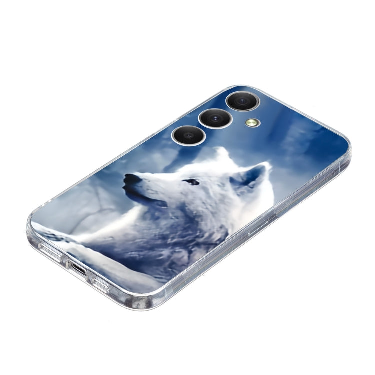 For Samsung Galaxy S25+ 5G Colorful Painting Pattern TPU Phone Case(White Wolf) by buy2fix