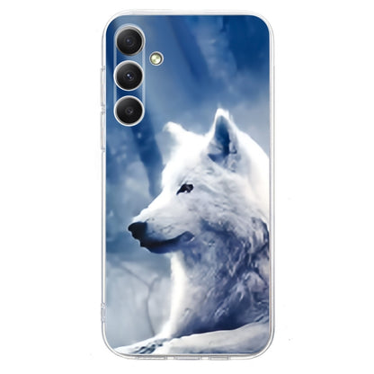 For Samsung Galaxy S25 5G Colorful Painting Pattern TPU Phone Case(White Wolf) by buy2fix