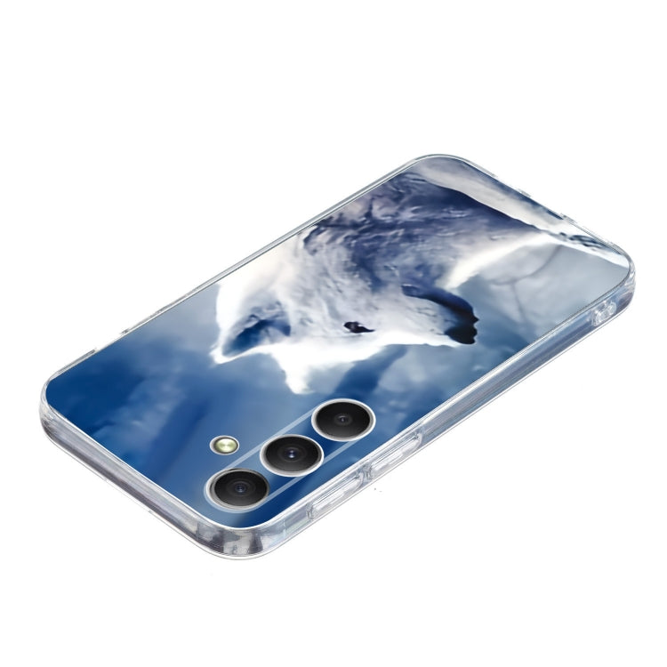 For Samsung Galaxy S25 5G Colorful Painting Pattern TPU Phone Case(White Wolf) by buy2fix