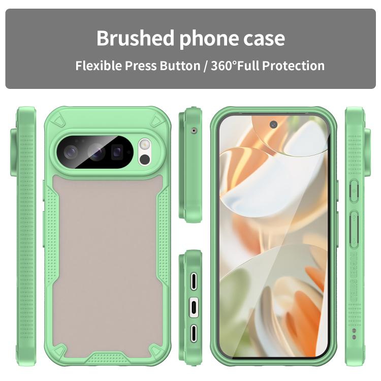 For Google Pixel 10 Pro Armor Glaze PC Hybrid TPU Phone Case(Green) - Google Cases by buy2fix | Online Shopping UK | buy2fix