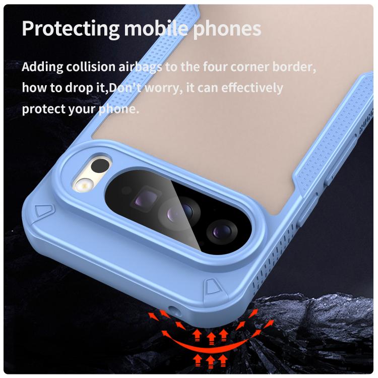 For Google Pixel 10 Pro XL Armor Glaze PC Hybrid TPU Phone Case(Blue) - Google Cases by buy2fix | Online Shopping UK | buy2fix