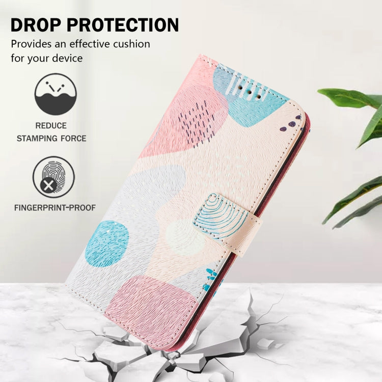 For iPhone 16e Art Colored Drawing Pattern Leather Phone Case(Graffiti puzzle) - iPhone 16e Cases by buy2fix | Online Shopping UK | buy2fix