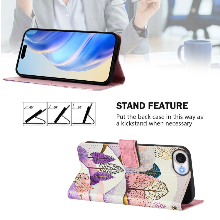 For iPhone 16e Art Colored Drawing Pattern Leather Phone Case(Landscape) - iPhone 16e Cases by buy2fix | Online Shopping UK | buy2fix
