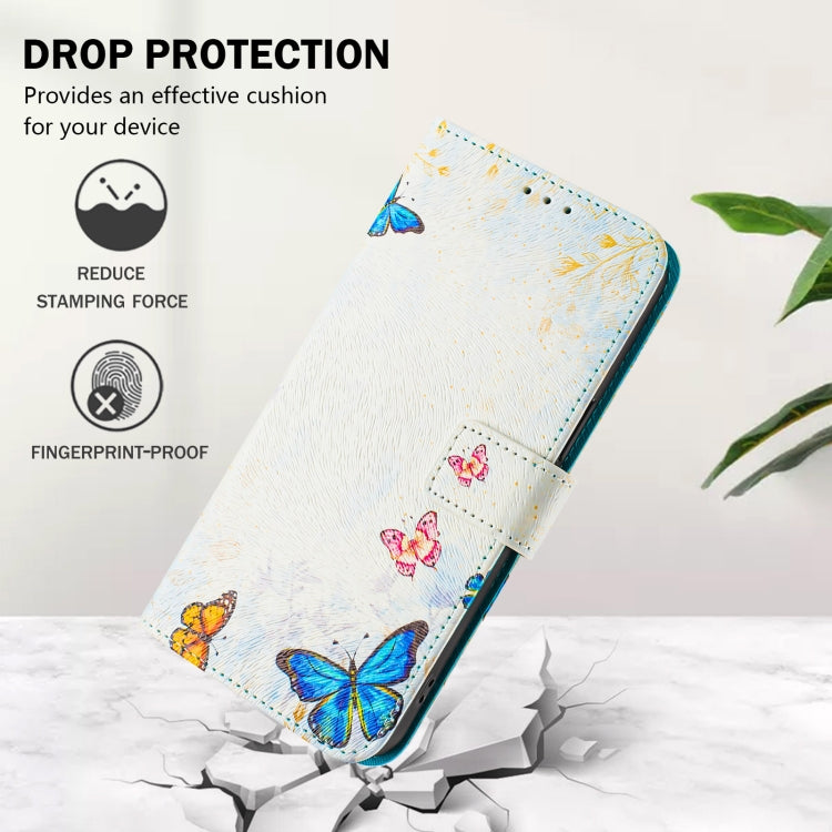 For iPhone 16e Art Colored Drawing Pattern Leather Phone Case(Butterfly house) - iPhone 16e Cases by buy2fix | Online Shopping UK | buy2fix