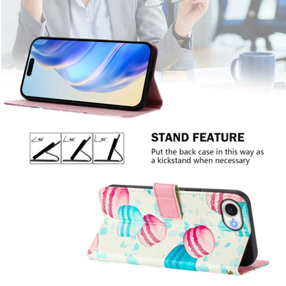 For iPhone 16e Art Colored Drawing Pattern Leather Phone Case(Cake) - iPhone 16e Cases by buy2fix | Online Shopping UK | buy2fix