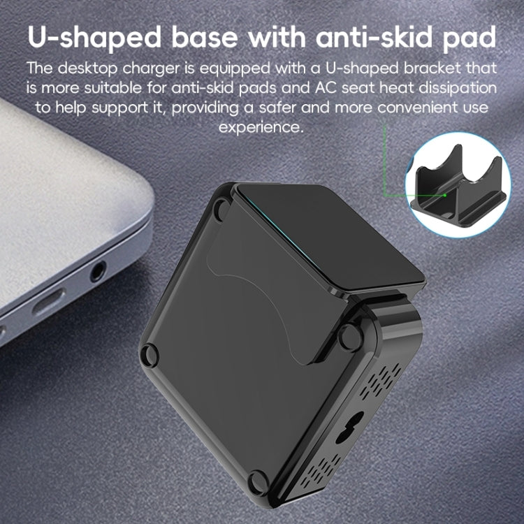 200W GaN 3 Type-C 2 USB Multi Ports Sharing Desktop Charger, Plug:EU Plug(Grey) - Multifunction Charger by buy2fix | Online Shopping UK | buy2fix