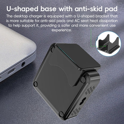 200W GaN 3 Type-C 2 USB Multi Ports Sharing Desktop Charger, Plug:EU Plug(Grey) - Multifunction Charger by buy2fix | Online Shopping UK | buy2fix