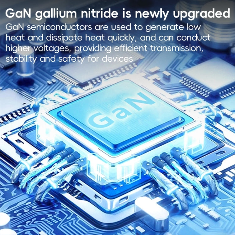 200W GaN 3 Type-C 2 USB Multi Ports Sharing Desktop Charger, Plug:UK Plug(Grey) - Multifunction Charger by buy2fix | Online Shopping UK | buy2fix