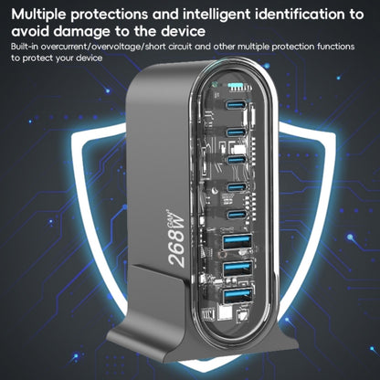 268W GaN 5 Type-C 3 USB Multi Ports Sharing Desktop Charger, Plug:US Plug(White) - Multifunction Charger by buy2fix | Online Shopping UK | buy2fix