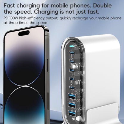 268W GaN 5 Type-C 3 USB Multi Ports Sharing Desktop Charger, Plug:EU Plug(Black) - Multifunction Charger by buy2fix | Online Shopping UK | buy2fix