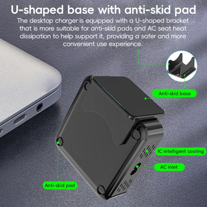 320W GaN 6 Type-C 2 USB Multi Ports Sharing Desktop Charger, Plug:EU Plug(Grey) - Multifunction Charger by buy2fix | Online Shopping UK | buy2fix