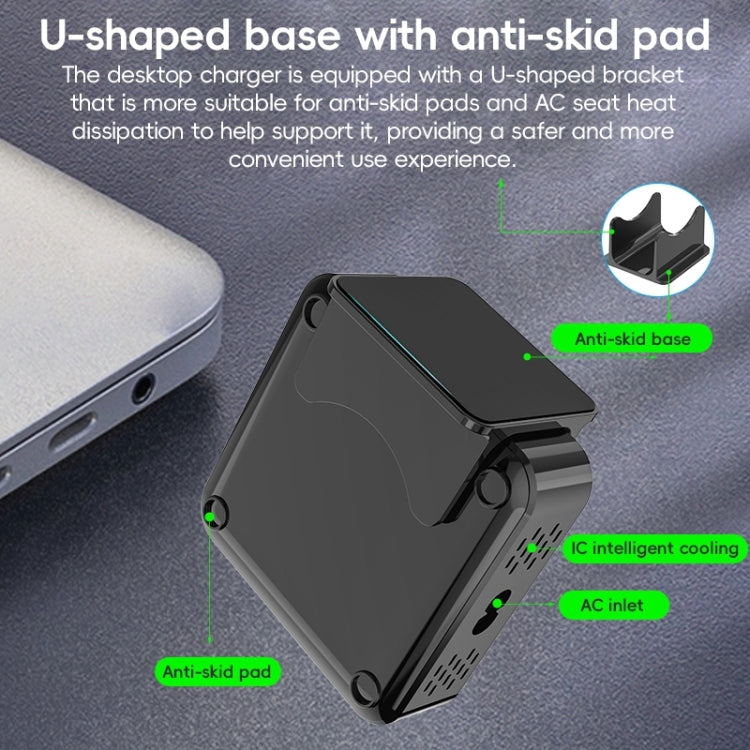 320W GaN 6 Type-C 2 USB Multi Ports Sharing Desktop Charger, Plug:UK Plug(Grey) - Multifunction Charger by buy2fix | Online Shopping UK | buy2fix