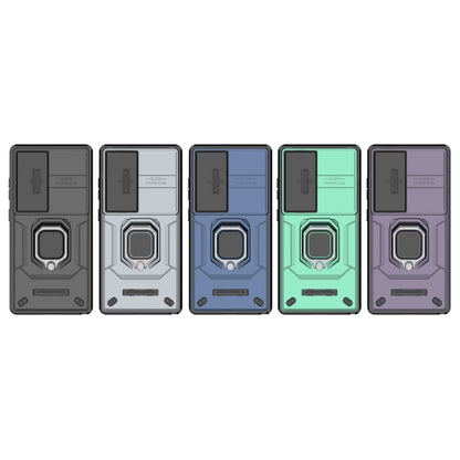 For Samsung Galaxy S25 Ultra 5G Sliding Camshield TPU + PC Shockproof Phone Case with Holder(Black) by buy2fix