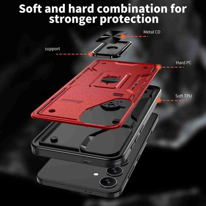 For Samsung Galaxy S25+ 5G Ring Holder PC Hybrid TPU Phone Case(Red) by buy2fix