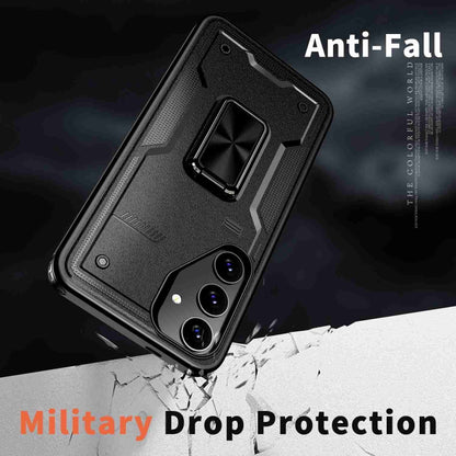 For Samsung Galaxy S25+ 5G Ring Holder PC Hybrid TPU Phone Case(Black) by buy2fix