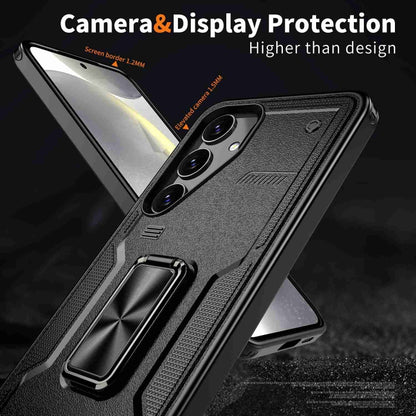 For Samsung Galaxy S25+ 5G Ring Holder PC Hybrid TPU Phone Case(Black) by buy2fix