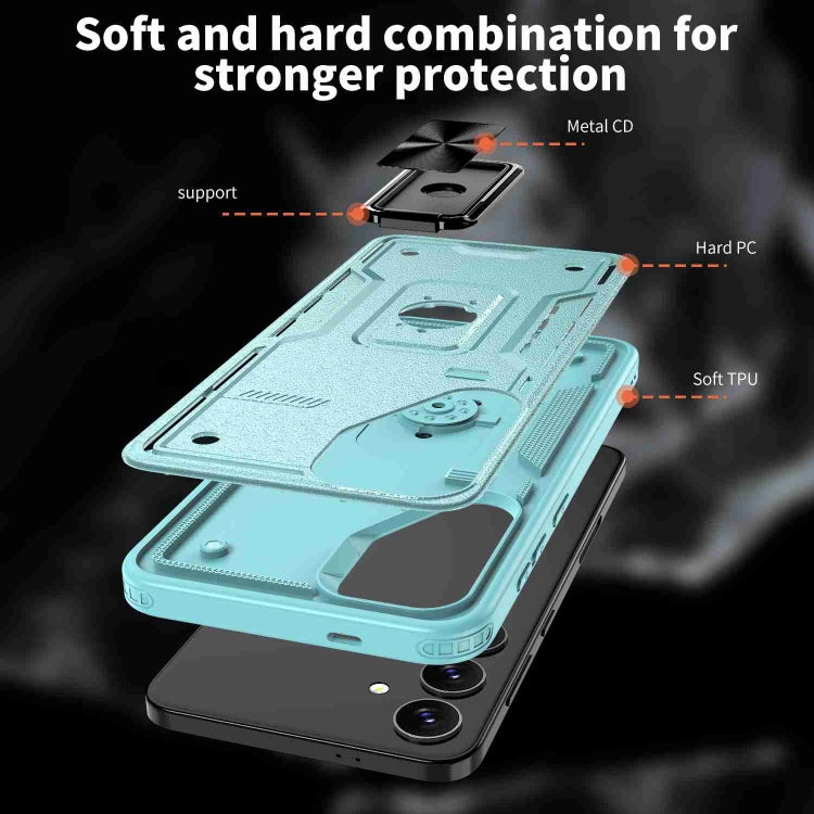 For Samsung Galaxy S25 Ultra 5G Ring Holder PC Hybrid TPU Phone Case(Blue) - Galaxy S25 Ultra 5G Cases by buy2fix | Online Shopping UK | buy2fix