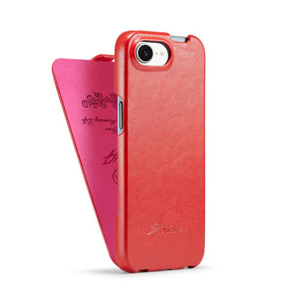 For iPhone 16e Fierre Shann 64 Texture Vertical Flip PU Leather Phone Case(Red) - iPhone 16e Cases by FIERRE SHANN | Online Shopping UK | buy2fix