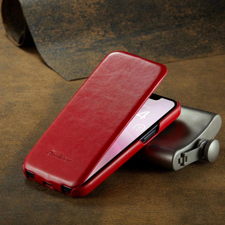 For iPhone 16e Fierre Shann 64 Texture Vertical Flip PU Leather Phone Case(Red) - iPhone 16e Cases by FIERRE SHANN | Online Shopping UK | buy2fix