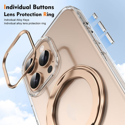For iPhone 16 Pro Ice-Cold Rotating Ring Holder PC MagSafe Phone Case(Desert Gold) - iPhone 16 Pro Cases by buy2fix | Online Shopping UK | buy2fix