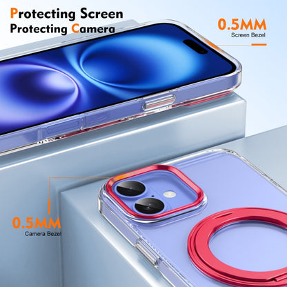 For iPhone 16 Plus Ice-Cold Rotating Ring Holder PC MagSafe Phone Case(Red) - iPhone 16 Plus Cases by buy2fix | Online Shopping UK | buy2fix