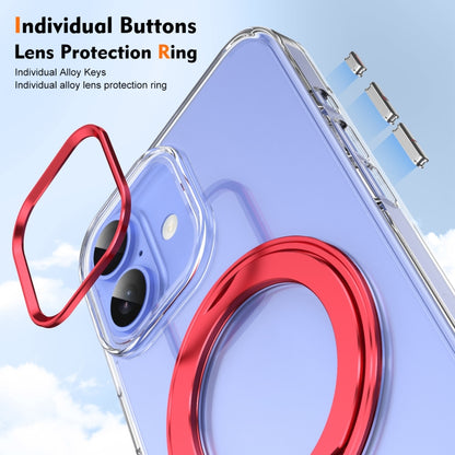 For iPhone 16 Plus Ice-Cold Rotating Ring Holder PC MagSafe Phone Case(Red) - iPhone 16 Plus Cases by buy2fix | Online Shopping UK | buy2fix