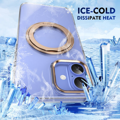 For iPhone 16 Plus Ice-Cold Rotating Ring Holder PC MagSafe Phone Case(Desert Gold) - iPhone 16 Plus Cases by buy2fix | Online Shopping UK | buy2fix