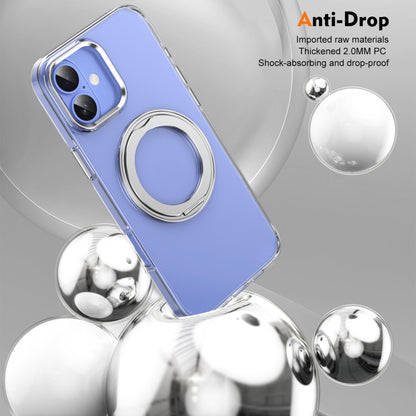 For iPhone 16 Plus Ice-Cold Rotating Ring Holder PC MagSafe Phone Case(Silver) - iPhone 16 Plus Cases by buy2fix | Online Shopping UK | buy2fix