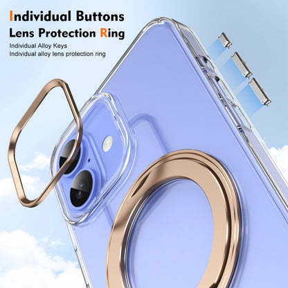For iPhone 16 Ice-Cold Rotating Ring Holder PC MagSafe Phone Case(Desert Gold) - iPhone 16 Cases by buy2fix | Online Shopping UK | buy2fix